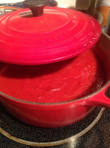 Boiled the sauce and let it simmer for about 30 minutes. 